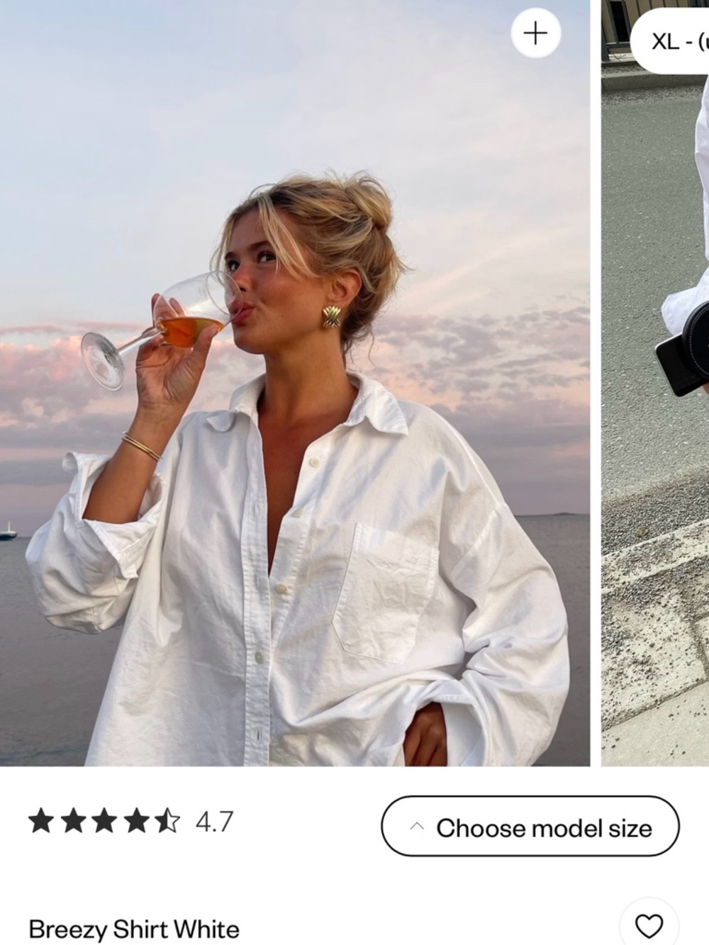 Djerf Avenue Breezy Shirt (Collared Button-up) in White Size XS